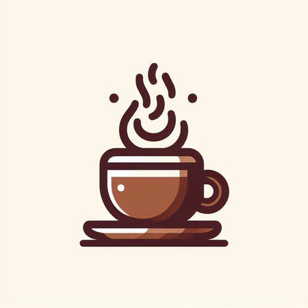 Coffee cup icon. Vector illustration in trendy flat style.のイラスト素材
