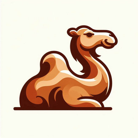 Camel in the style of the Chinese zodiac. Vector illustrationのイラスト素材