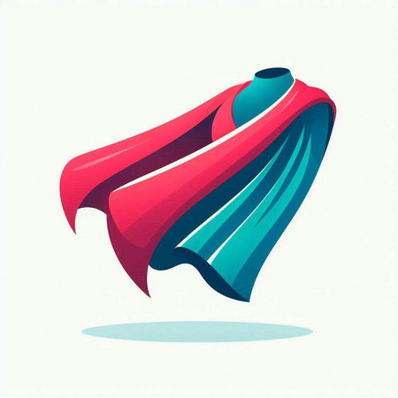 abstract superhero red and blue vector icon, logo design template elementのイラスト素材