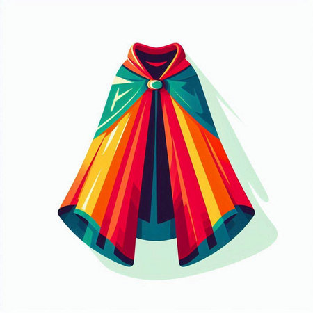 Illustration of a Christmas poncho on a white background.のイラスト素材