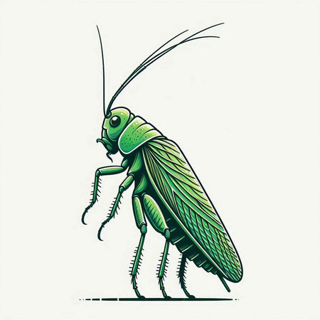 Grasshopper. Vector illustration of a grasshopper.