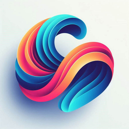 Abstract background. 3d vector illustration. Colorful waves on a white background.