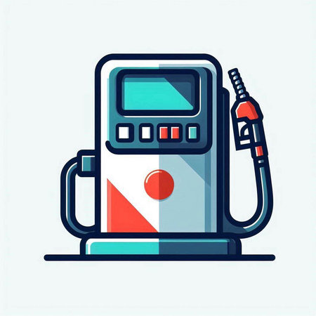Gas station icon, vector illustration. Flat design style. Gas station icon.のイラスト素材