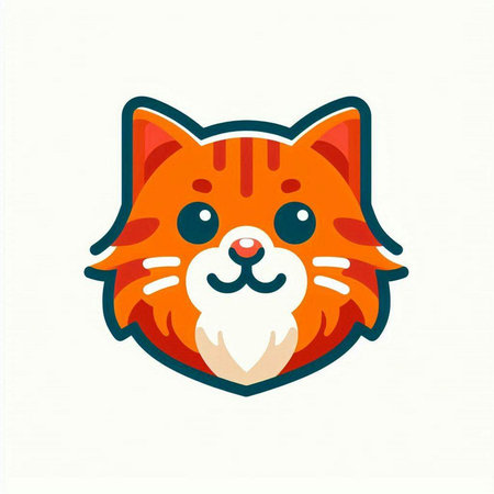 Cute cat head. Animal mascot. Vector illustration for your design