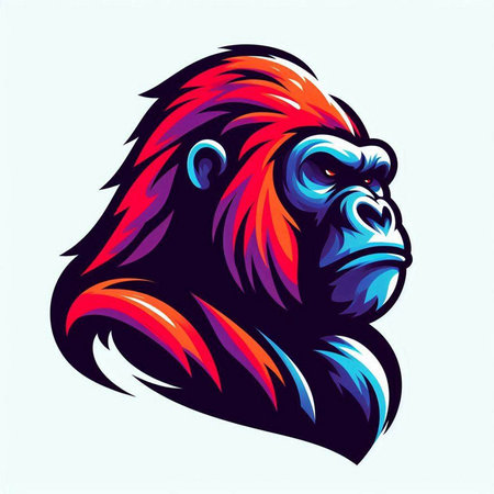 Gorilla head mascot vector illustration. Mascot design templateのイラスト素材