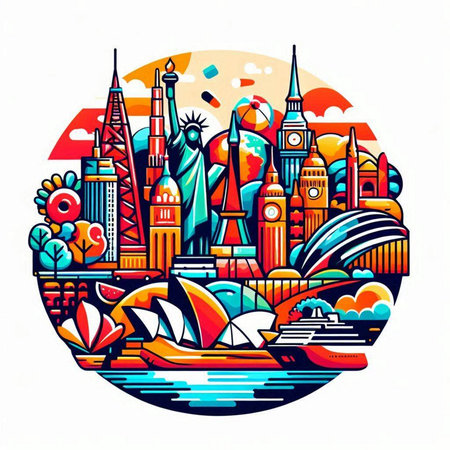 London, United Kingdom. Hand drawn vector illustration in cartoon style.