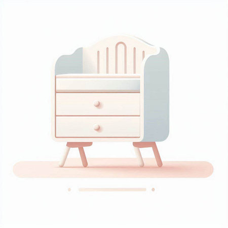 Cabinet with drawers and armchair. Vector illustration.のイラスト素材