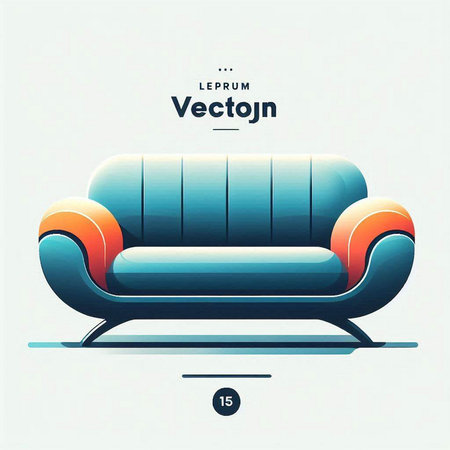 Vector illustration of sofa in modern style. Realistic 3d sofa. Vector illustration.のイラスト素材
