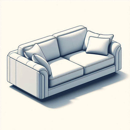 Sofa on a white background. 3d render illustration.のイラスト素材
