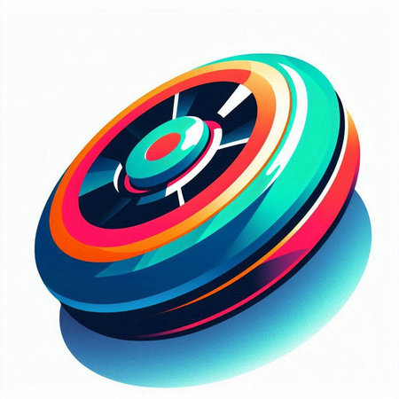 Illustration of an abstract 3d wheel isolated on a white backgroundのイラスト素材