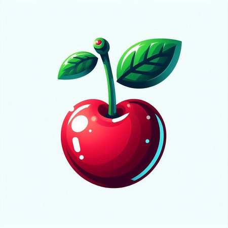 Cherry vector illustration. Isolated on a white background. Vector illustration.のイラスト素材