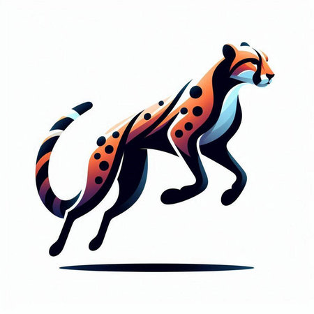 Cheetah. Vector illustration. Colorful animal. Cartoon style.のイラスト素材