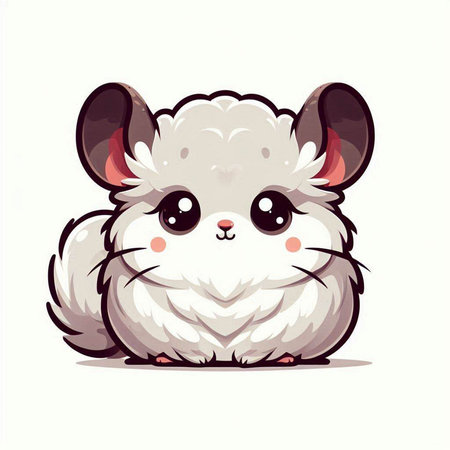 Cute little chinchilla. Cartoon character. Vector illustration.のイラスト素材