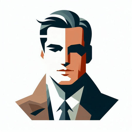 Businessman in a suit and tie. Vector illustration in retro styleのイラスト素材