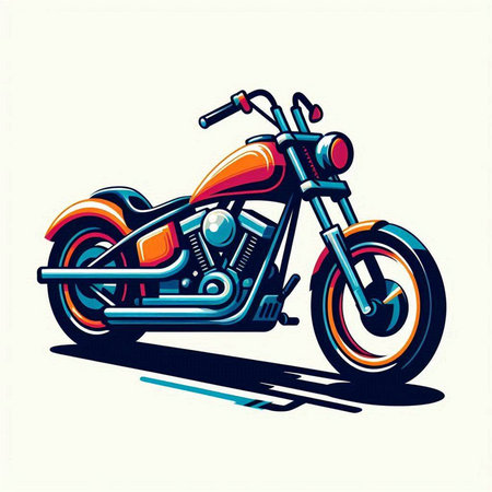 Motorcycle vector illustration. Motorcycle isolated on a white background.のイラスト素材
