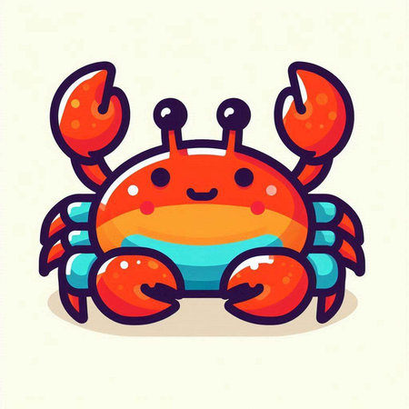 Cute cartoon crab. Vector illustration of a cute cartoon crab.のイラスト素材