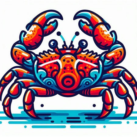 Crab. Vector illustration. Isolated on a white background.のイラスト素材