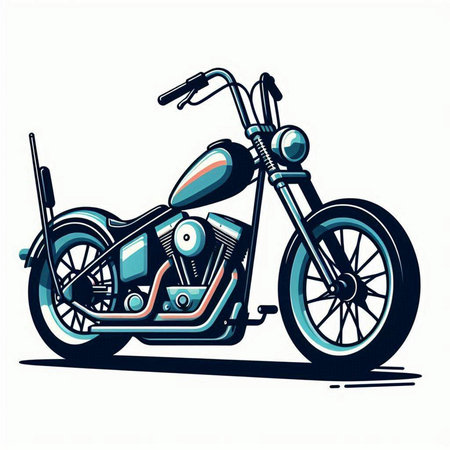 Motorcycle isolated on white background. Vector illustration for your design.のイラスト素材