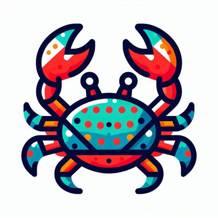 Crab icon in flat style. Vector illustration on white background.のイラスト素材