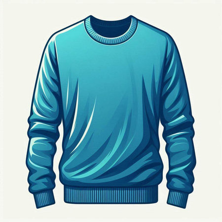 Blue sweater isolated on white background. Vector illustration. Eps 10.のイラスト素材