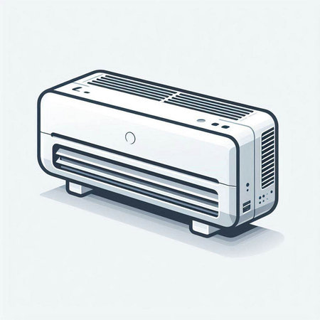 Air conditioner, isolated on a white background. Vector illustration.のイラスト素材