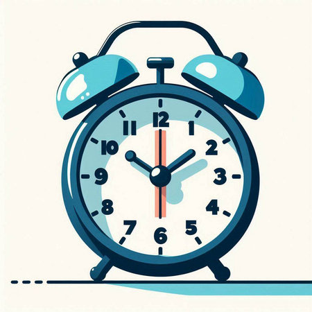 Retro alarm clock on white background. Vector illustration in retro style.のイラスト素材