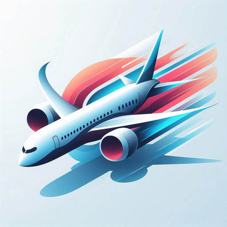 Airplane on abstract background, vector illustration eps10. Eps10