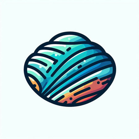 Colorful hand drawn abstract planet logo. Vector illustration isolated on white background.のイラスト素材