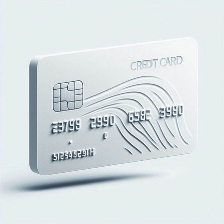 Credit card isolated on a white background. 3d render illustration.のイラスト素材