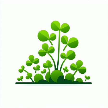 Green clover leaves on white background. Vector illustration for your designのイラスト素材