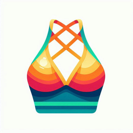 Colorful swimsuit icon isolated on white background. Vector illustration.のイラスト素材