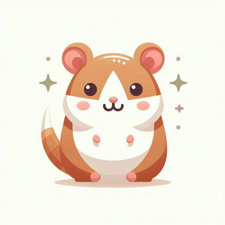 Cute hamster vector illustration. Cute hamster cartoon character.のイラスト素材
