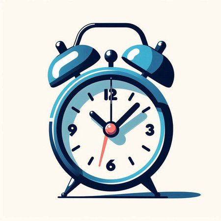 Alarm clock on white background. Vector illustration in flat style.のイラスト素材