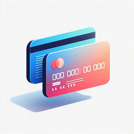 Credit card icon in isometric 3d style. Vector illustration.のイラスト素材