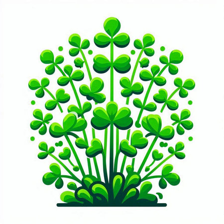 Green clover leaves. St. Patrick's day. Vector illustrationのイラスト素材
