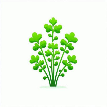 Green plant on a white background. Vector illustration. Eps 10.のイラスト素材