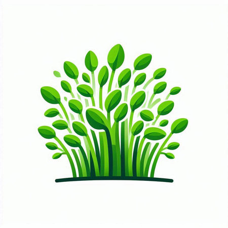 Green grass icon isolated on white background. Vector illustration. Eps 10.のイラスト素材