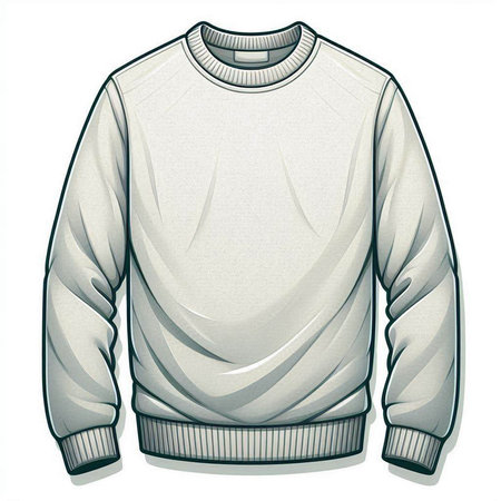 Illustration of a men's sweater on a white background, vectorのイラスト素材