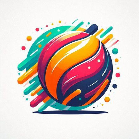 Colorful abstract sphere logo on white background. Vector design element.のイラスト素材