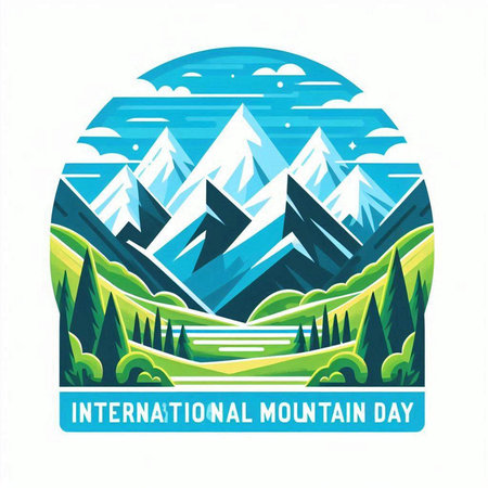 International Mountain Day. Vector Illustration. Template for greeting card, poster and banner.のイラスト素材