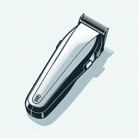 Hair clipper on white background. Isometric view. Vector illustration.のイラスト素材