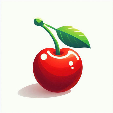 Cherry. Vector illustration. Isolated on a white background.