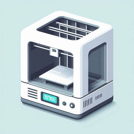 3d printer isometric illustration. 3d printer isometric illustration