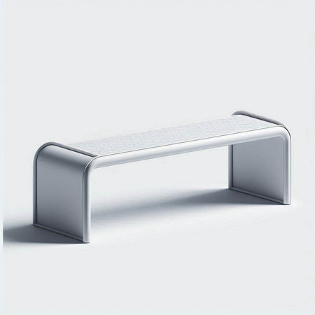 Metal bench isolated on a white background. 3d render illustration.