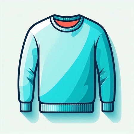 Blue sweater on a white background, vector illustration, eps 10のイラスト素材