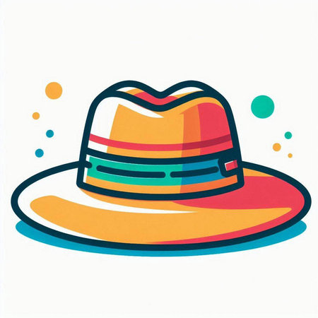 Illustration of a hat on a white background. Vector illustration.のイラスト素材