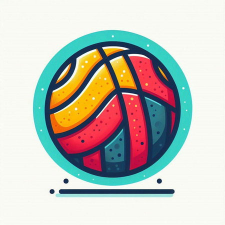 Basketball ball icon in circle. Sport symbol. Vector illustration.のイラスト素材