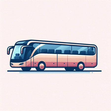 Vector image of a bus in a flat style on a light background