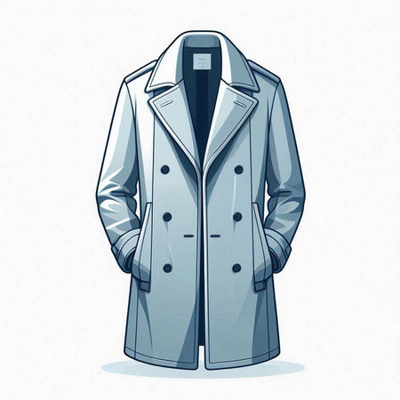 Men's winter coat isolated on a white background. Vector illustration.のイラスト素材