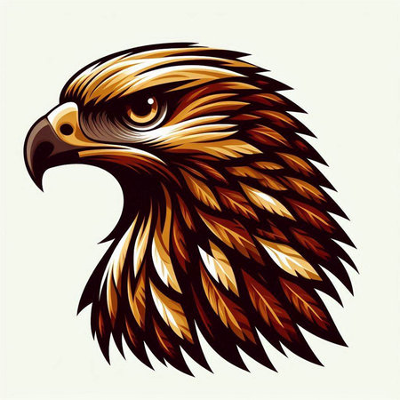 Eagle head vector illustration, eps10, no gradientsのイラスト素材